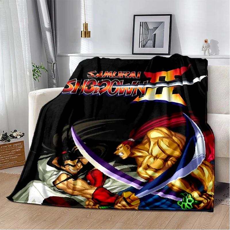 2026 New Style Retro Game Samurai Spirits Shodown Haohmaru Cartoon Blanket,Soft Throw Blanket for Home Bedroom Bed Sofa Kid Gift
