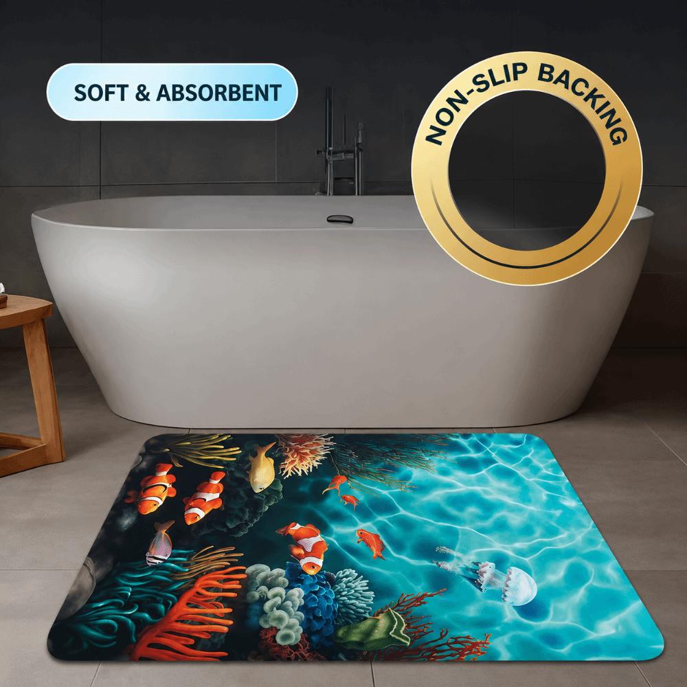 Non Slip Bathroom Mat Quick Dry Bathroom Floor Mat Elegant Bath Mat  Bathtub Area Style3