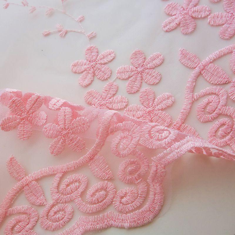 Visillo Francés Vintage 1 pieza Bordado de Flores Transparente - Tipo Anillo con Ojales para Dormitorio Sala de Estar Ventana Mirador Romántica Decoración del Hogar