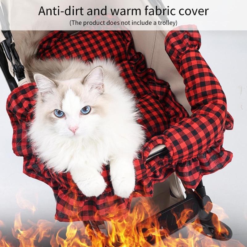 Pet Strollers Pad with Pillow for Pushchair Use Strong Polyester Fabric Thicken Cushion for Small Animal Outdoor Use
