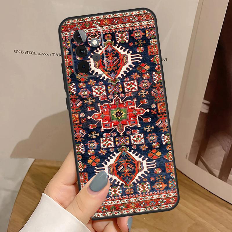 Persian Carpet Floral Pattern Case For Samsung Galaxy A55 A35 A15 A54 A34 A14 A33 A53 A13 A23 A17 A06 A16 A56 A36 A32 A52