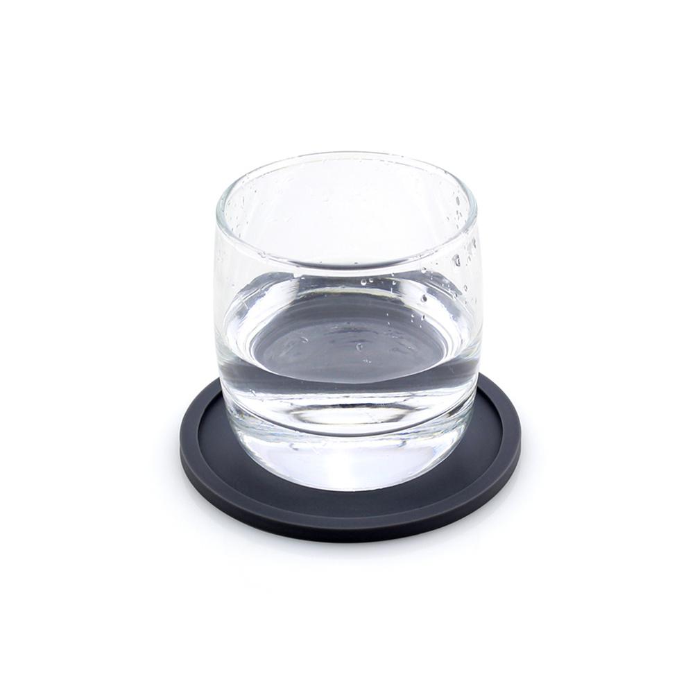8Pcs Silicone Drink Coasters Non-Slip Heat Resistant Thick Cup Mats Dark Grey for Home Bar Restaurant Use Drink Coasters
