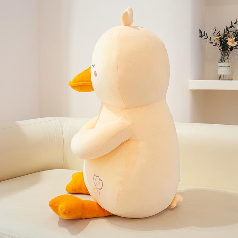 Giant Size Cartoon Duck Plush Toys Cozy Cotton Stuffed Yellow Duck Doll Soft Soothing Sleeping Throw Pillow Kawaii Room Decor