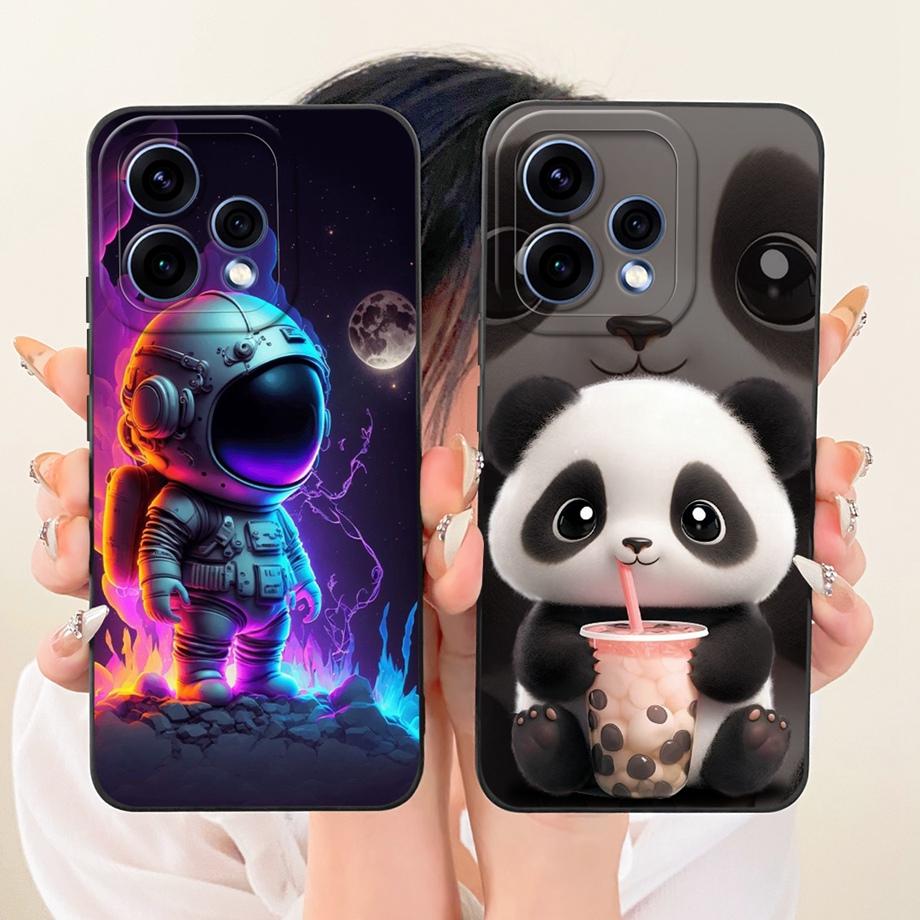 Cute Cartoon Black Cat Dragon Soft Silicone Case For Oppo Reno15 15C 15F 15 Pro Phone Shell Shockproof Cover Anti-scratch Bumper