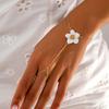 Vintage White Red Flower Elegent Bracelet Necklace Hand  for Women Simple Thin Chain Finger Bracelet  Accessories