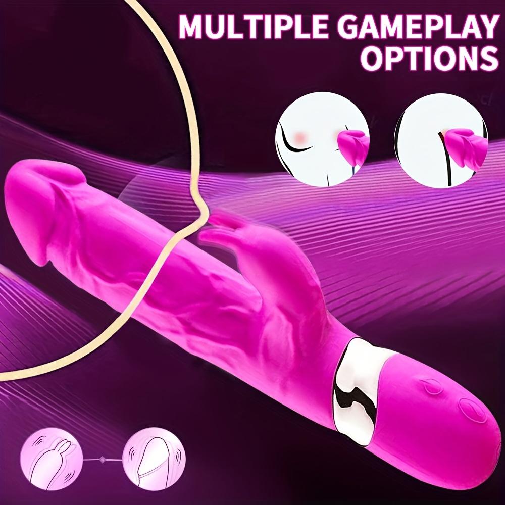 3 in 1 Rabbit Thrusting Vibrator G-Punkt Klitoris Stimulation Dildo Sexspielzeug für Erwachsene 18
