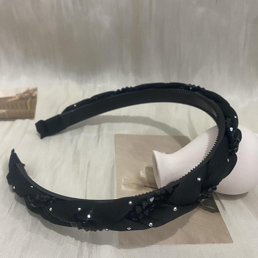 Korean Tulle Rhinestone Headband: Elegant, Luxurious Hair Accessory