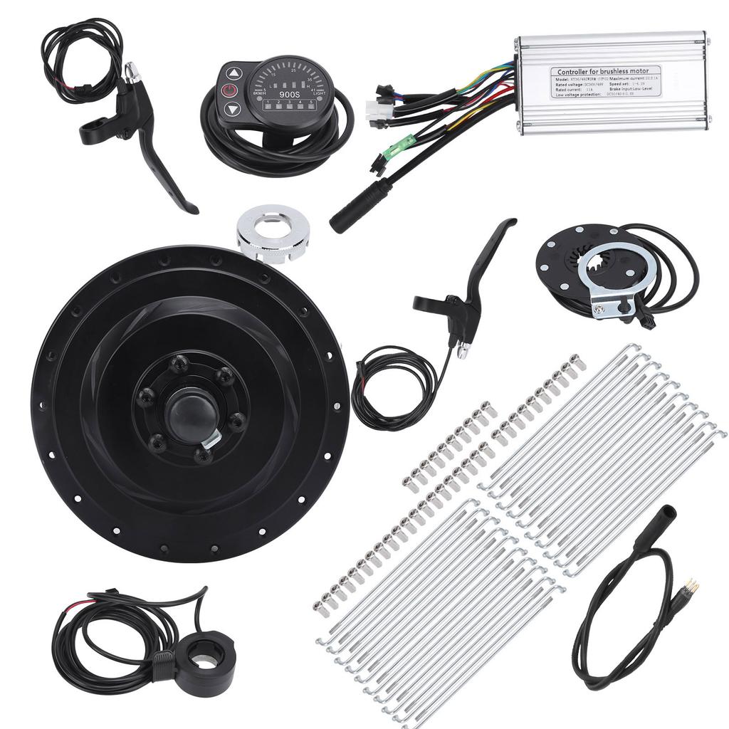48V 500W Rear Wheel Hub Motor Electric Bicycle Conversion Kit with KT‑900S Display Meter for 12G Wheel