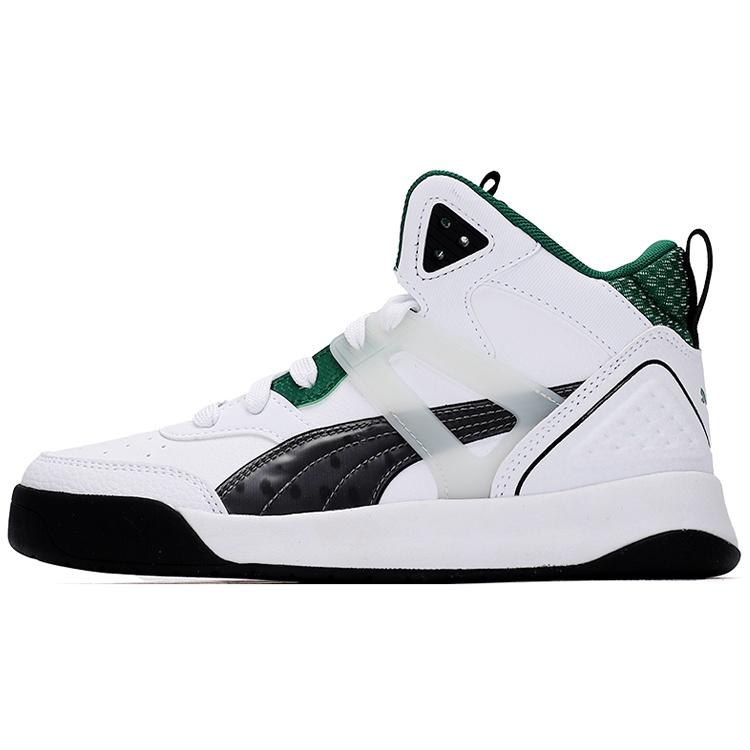 PUMA Unisex Backcourt Mid Cyber Week Sneakers White/Green Men s 381129-03 EU 35.5