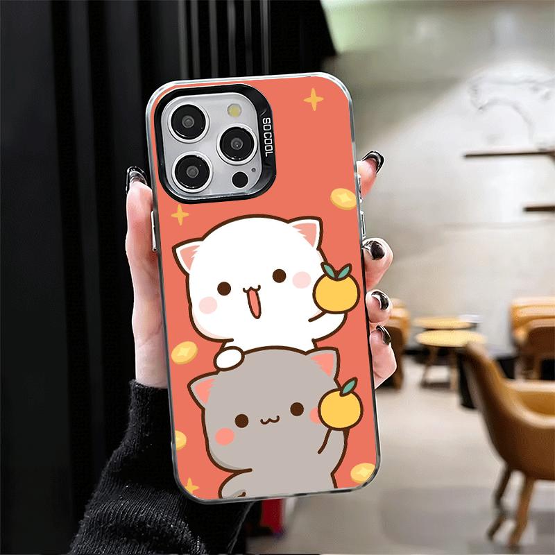 Cartoon Cute Peach Goma Shockproof Phone Case for iPhone 17 Air 16 16E 15 Pro Max 14 Plus 13 Mini 12 Back Cover Anti Fall Fundas