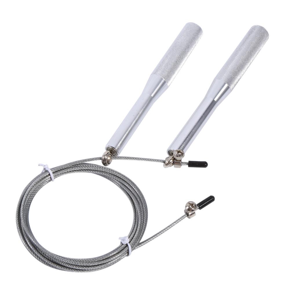 New Aluminium Speed Adjustable Steel Jump Rope Steel Wire Speed Skipping Rope(silver)