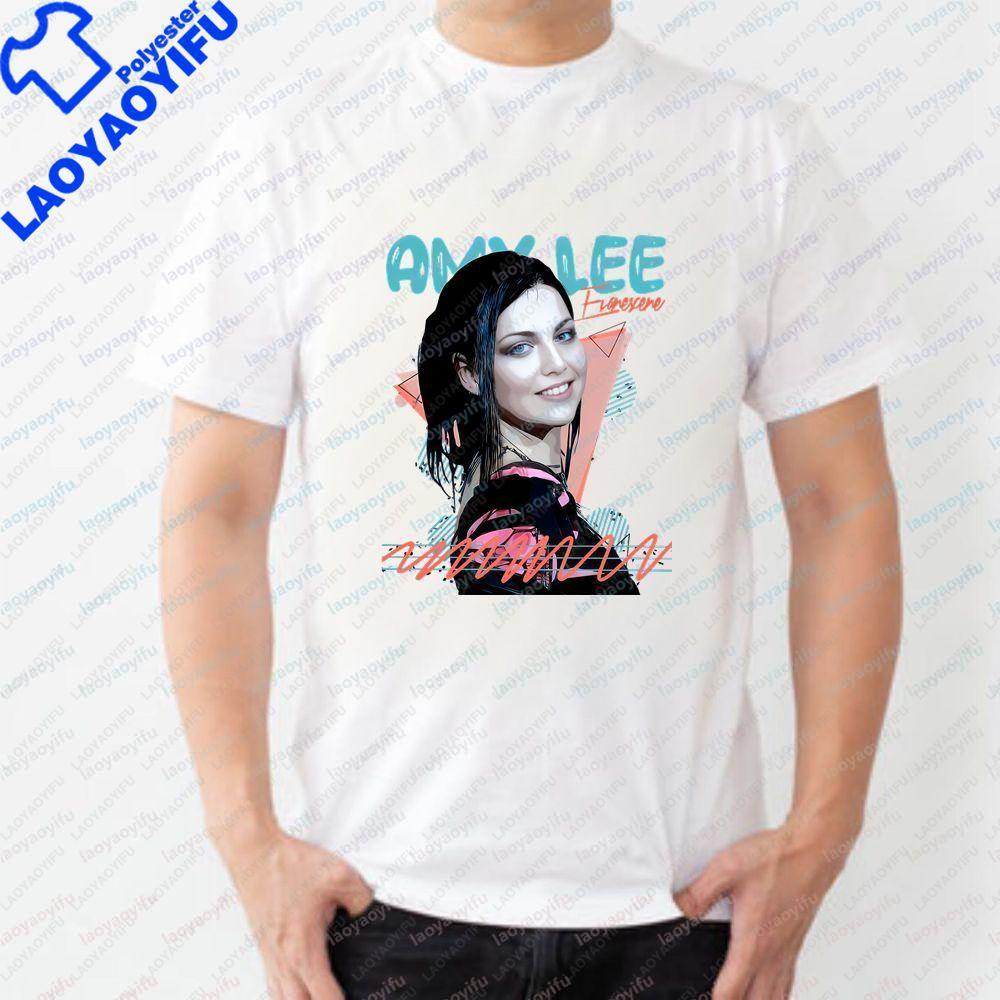 Retro Music Amy Lee Band Sportive Loose Tshirt Summer Trend Shortsleeved Suitable for Both Unisex and WoUnisex Large Size Tshirt