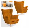 Fotel uszak skandynawski welur Hunter Family Meble musztardowy