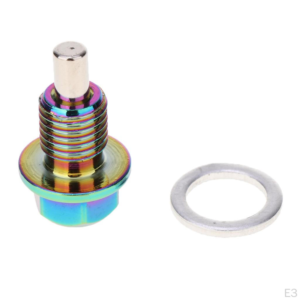 Anodized Engine Oil Pan Drain Sump Filter Adsorb Plug Bolt with Washer