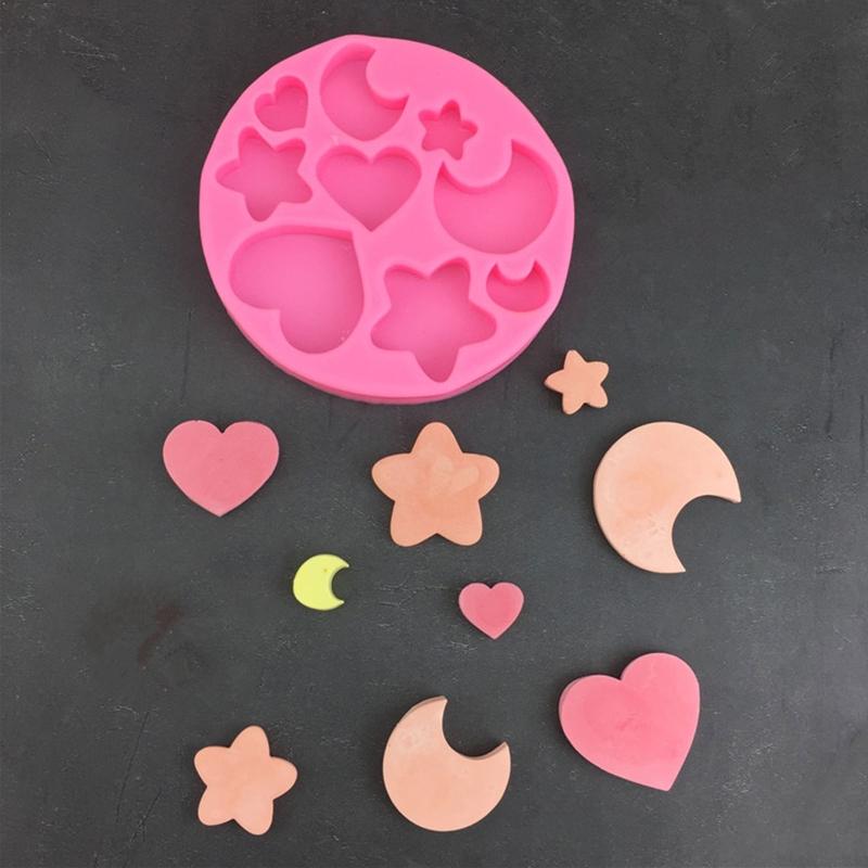Ice Cube Craft Soap Candle Gumpaste Chocolate Dough Molds Heart Moon Star Shape Cake Cookies Mold Gift for Baking Lover