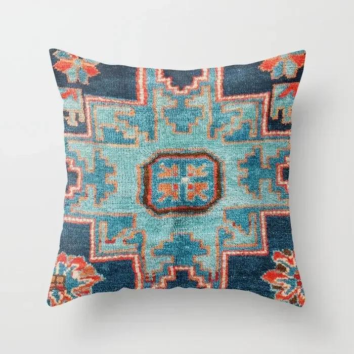 Persian Turkish Carpet Pattern Pillowcase Persian Cushion Case Home Decorative Lumbar Pillow Cover Sofa Car Cushion Cover Decor