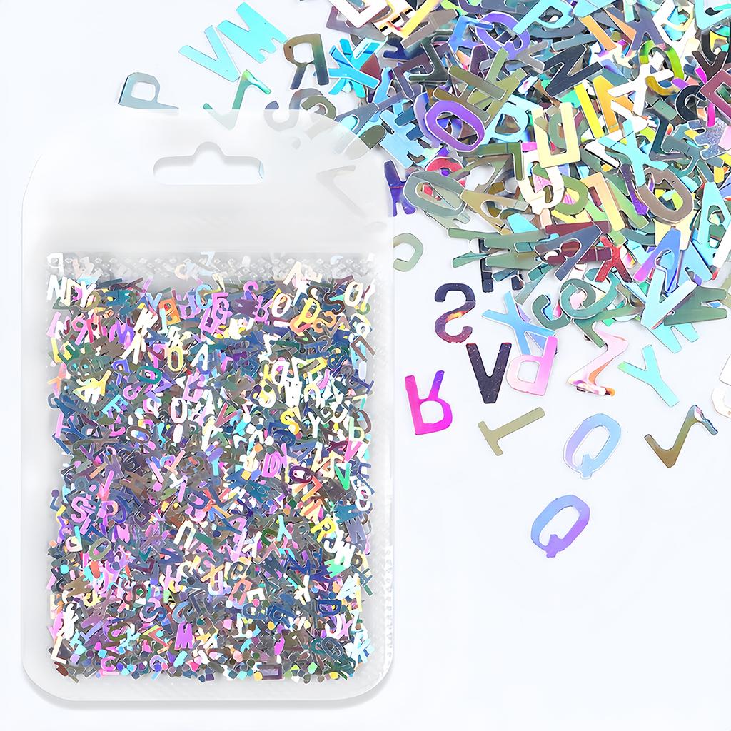 Holographic Glitter Laser Letters Flakes Resin Sequins Fillers Epoxy Resin Filling Crafts Nail Glitter Jewelry Making Supplies