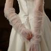 Lace Bridal Long White Gloves Versatile Brides Arm Cuffs  Women,Brides,Bridesmaid
