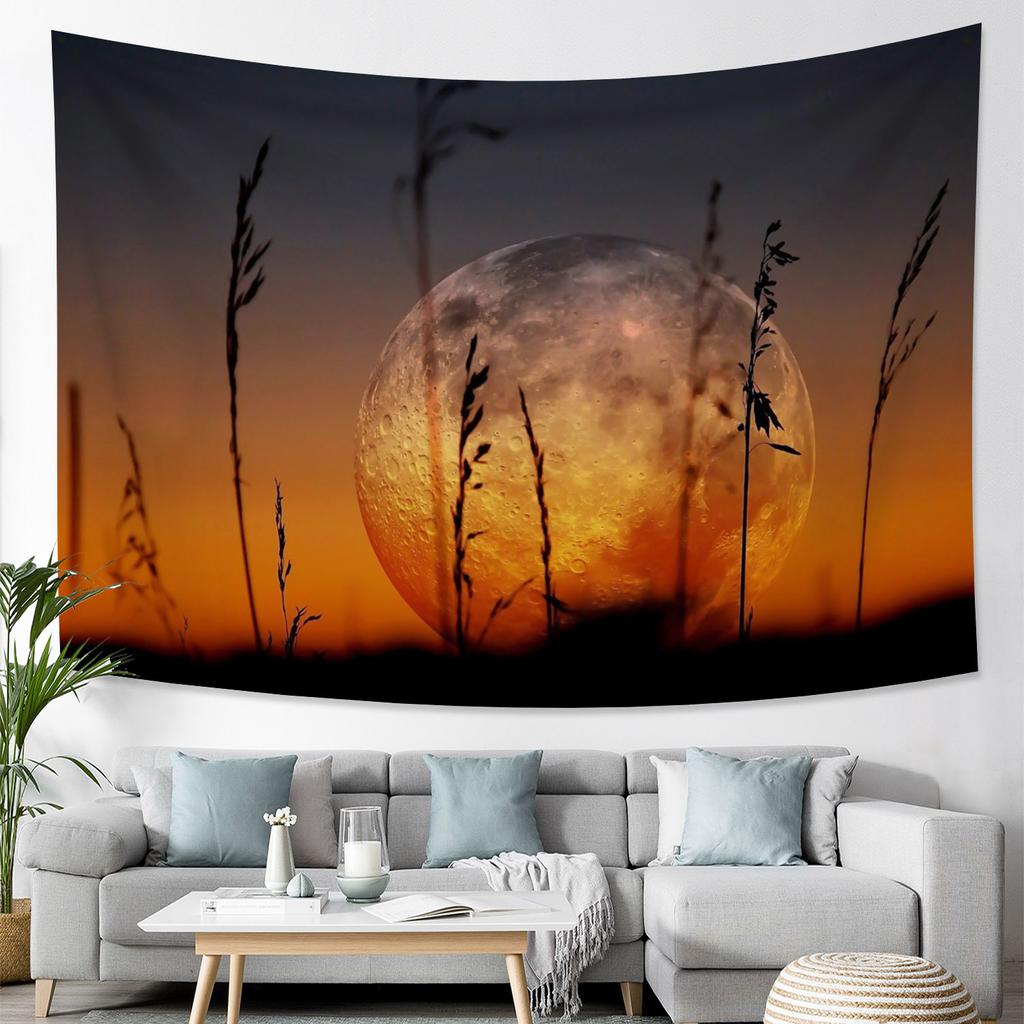 Starry Sky Landscape Tapestry Moon Large Tapestry Landscape Wall Hanging Living Room Bedroom Boho Home Decor