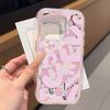 Transparent Phone Case For iPhone 16 Pro Case Funda iPhone 15 13 17 11 12 14 Pro Max 17 Air Soft Pink Letter Graffiti Back Cover