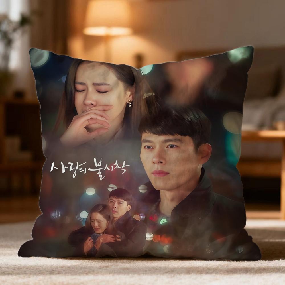 Hot C-CCrash Landing on You Cushion Cover Soft Washable Pillow Case Multi-Scene for Couch Bed Travel Office Use