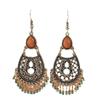 Bohemian European and American Fringed Turquoise Earrings Retro Ethnic Style Earrings Personality Temperament Women's Earrings