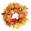 Harvest Wreath With Pumpkins Berries Vine Circle Halloween Thanksgiving Door Decor