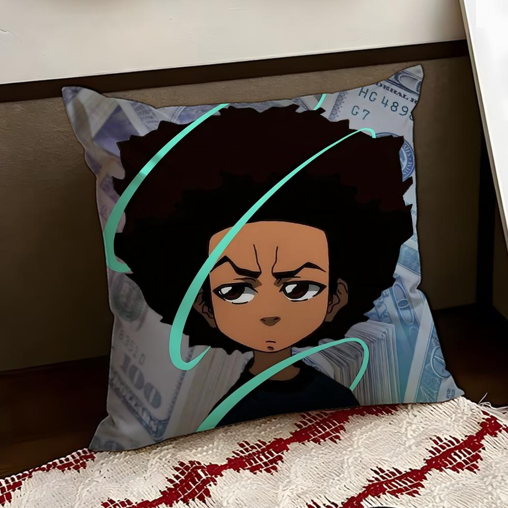 Cartoon ABoondocks Retro Cushion Cover Reversible Soft Durable Pillow Cover Home  Car MultiScene Use for Daily Comfort