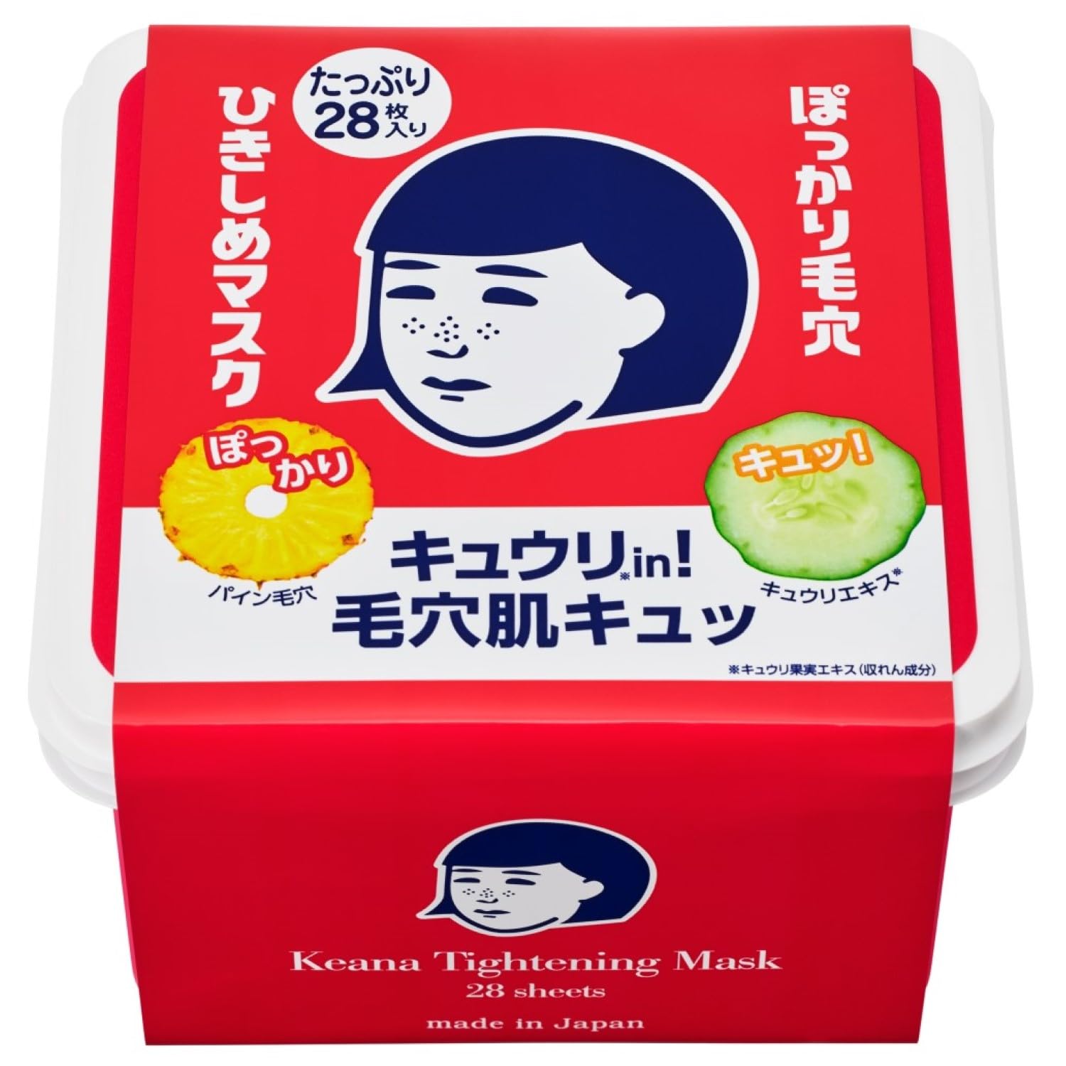 

Keana Nadeshiko Tightening Large Face Mask for Open Combination Smooth 28 Masks Mask, Box, Pores, Skin, Skin, белый