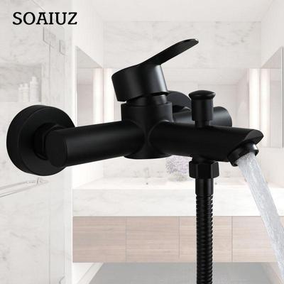 304 Stainless Steel Bathroom Shower Faucets Triple Bathtub Faucet Hot and Cold Water Mixer Valve Nozzle Tap Wall Mounted