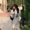 Sweet Spicy College Style Long Sleeved White Shirt Women Autumn Waist Cinching Slim Effect Uniform Shirt Unique Design and Chic Top