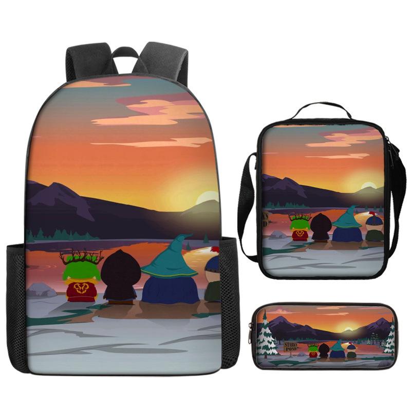South Park Backpack Student Bag South Park Backpack Cartoon Satchel Pencil Case