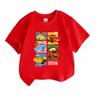 Kids Boys Girls 100% Cotton Crew Neck Short Sleeve T-shirt, Cute Cartoon Racing Car Print Casual Summer Tee Tops, Comfortable Lightweight Breathable D