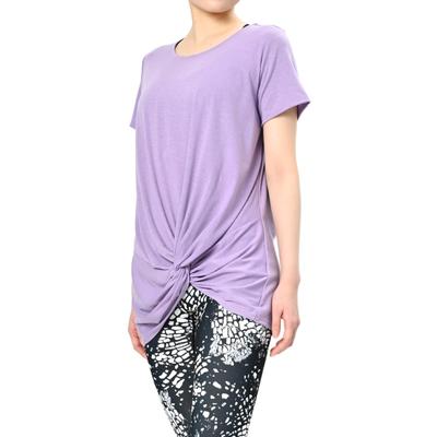 359 Yoga Front Long Cute 5 Women's Top, Design, Length, Flattering, Stylish, T-Shirt (M, Lavender)