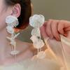 Dopamine petal mesh stud earrings new popular seaside vacation wind earrings exaggerated temperament versatile earrings wholesale