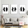 Dancing Cats Poster Art Print Funny Black Cats Dance Poster Minimalist Wall Art Movie Scene  Canvas Painting Wall Picture Decor