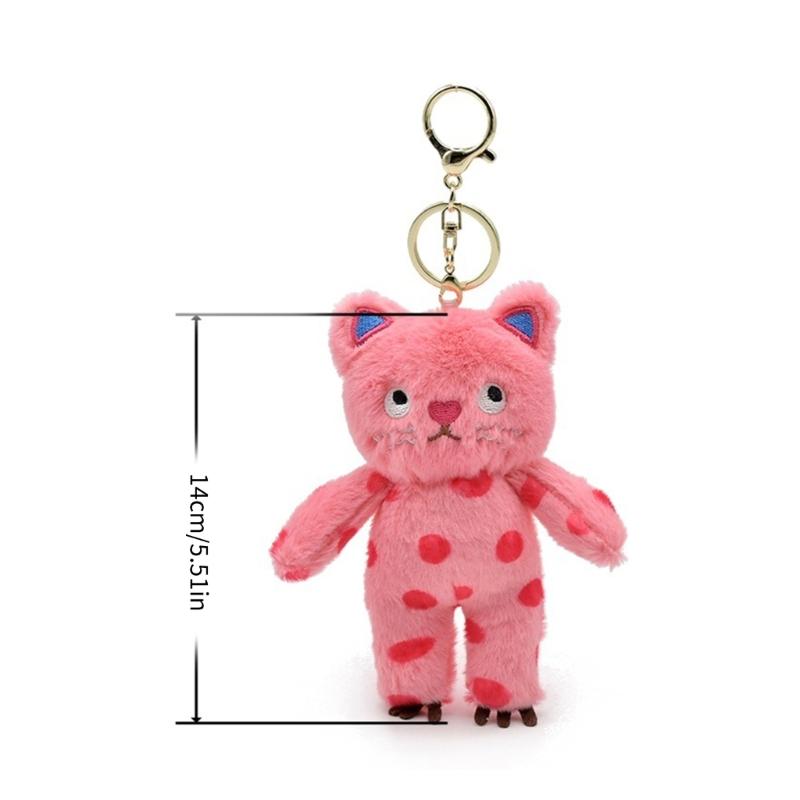 Cute Plush Cat Keychain Cartoon Doll Toy Speechless Cat Pendant Keyring for Women Girl Couple Bag Ornament Car Key Chain