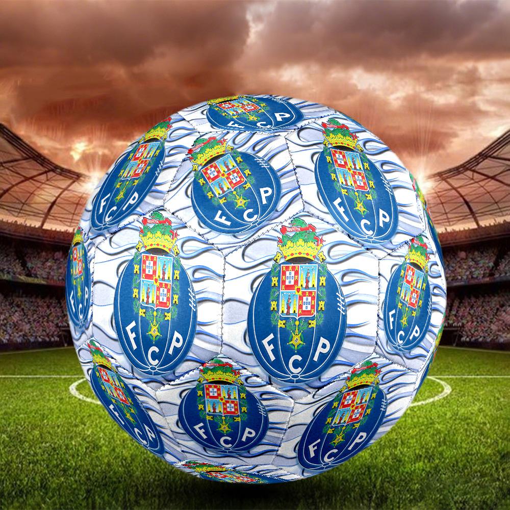 Porto Portugal  Indoor Soccer Ball Colorful All Ages Machine Stitched PVC Competition Ready Durable High-Bounce SIZE 5 Football.