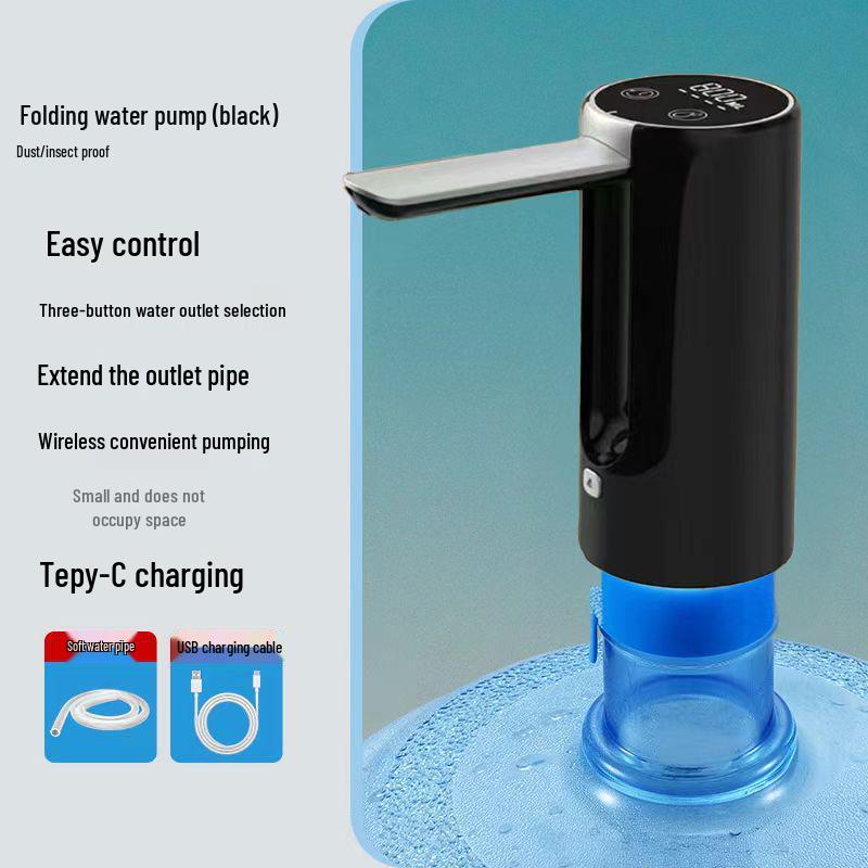 Electric Folding Water Dispenser: Automatic Rechargeable Hand Pump for Bottled Water