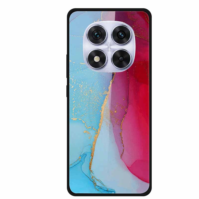 Tempered Glass Case For Xiaomi Redmi Note 14 Pro 5G Back Cover PC Hard Shockproof Cases Beer Marble Texture Cool Fashion Funda