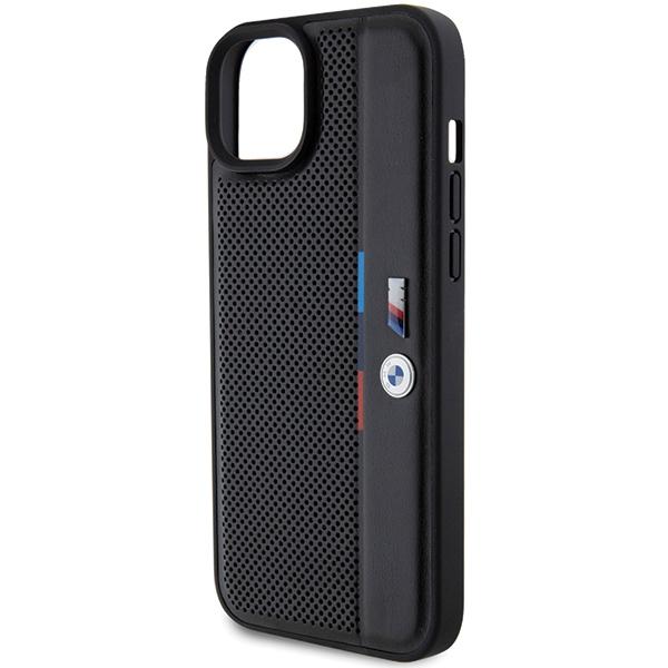BMW Bmhcp15M23Pupvk Iphone 15 Plus / 14 Plus 6.7 Schwarz/Black Hardcase Perforierte Dreifarben-Linie