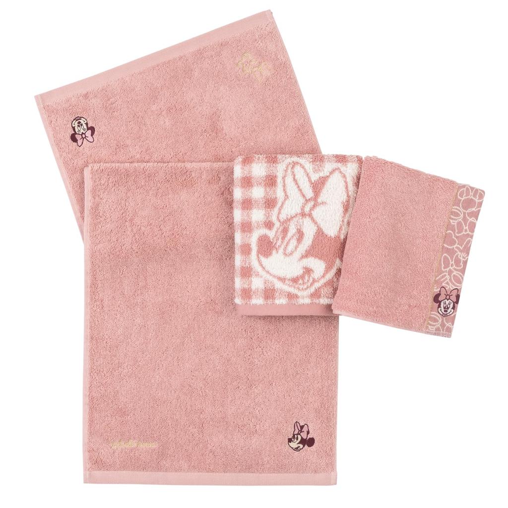 Towel Laboratory Face Towel Minnie Mouse Set Low Gift Japan Technology [Disney Characters] #023 3-Piece Fluffy, High-Speed Absorbency, 100% Cotton,