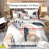 2/3pcs Duvet Cover Set (1 Duvet Cover + 1/2 Pillowcase, Without Core), 3D Simple Elegant Art Blue and Pink and Yellow Stitching
