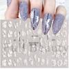 1 Sheet 5D Simple Flowers Nail Embossed Stickers Elegrant Wedding Design Adhesive Sliders Summer Textured Engraved Nail Decoration
