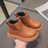 "New Autumn/Winter Soft Sole Leather Martin Boots for Kids - Stylish and Versatile Short Boots for Boys and Girls"