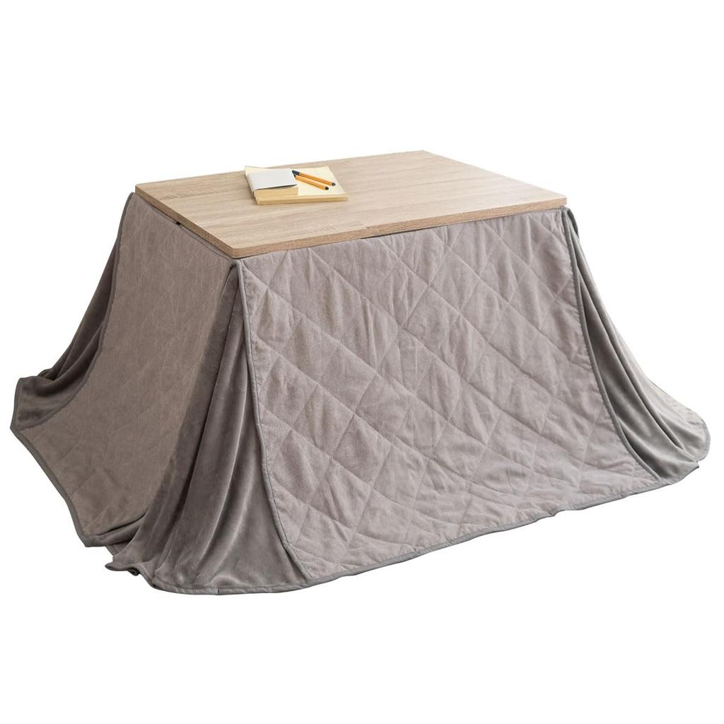 EMOOR High-Type Kotatsu Comforter, Jacquard Cation, for 80cm Wide Tables, Light Gray