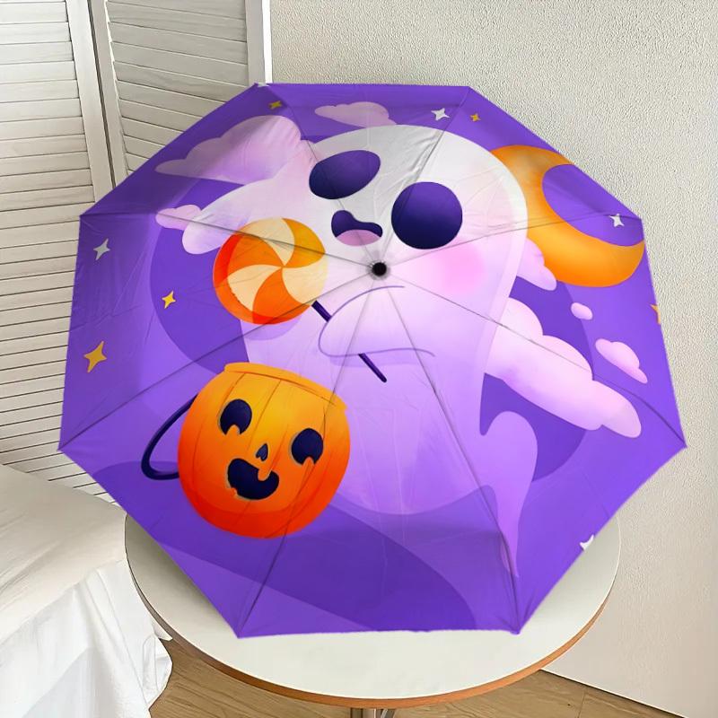 

1pc Halloween Ghost with Candy Bucket Umbrella with Plastic Handle,Suitable for All Seasons Home Travel Outdoor UmbrellaDD1033