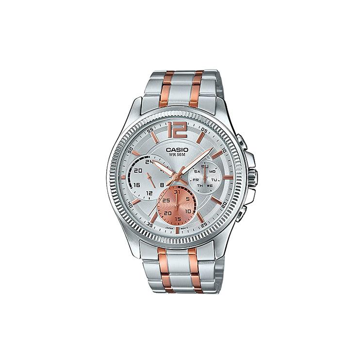 CASIO Men Standard Series Silver Watch MTP-E305RG-7AVDF Silver Watch Case
