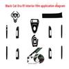Carbon Fiber Interior Decor Stickers for Black Cat Ora R1: Central Control, Gear Position, and Door Panels