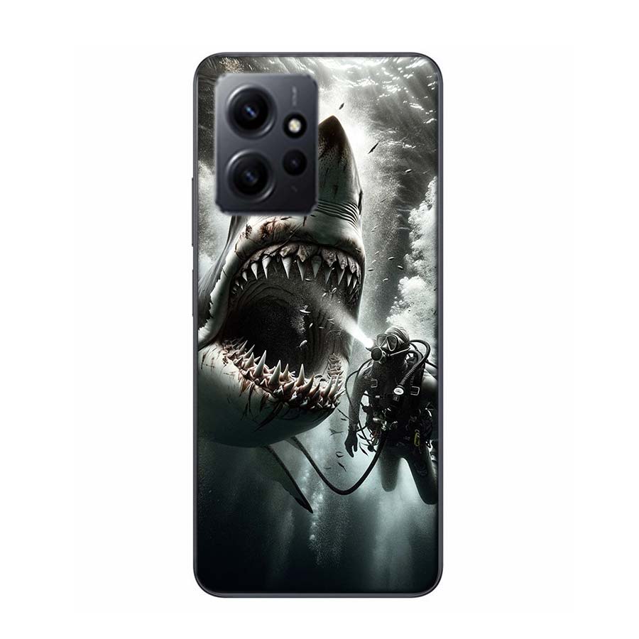 The Mouth of the Deep Sea Evil Shark Phone Case For Redmi 12 13C 12C 15C 9 10 10C Note 13 Pro Plus 14 15 Pro 9T 9C 9A TPU Soft C
